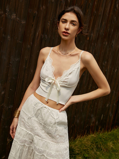 Serendipity Dantelli Fiyonk Detaylı Cami Üst