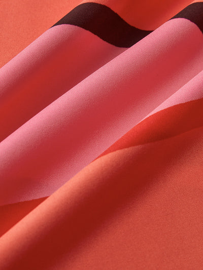 Desenli Drapeli Kolsuz Uzun Elbise